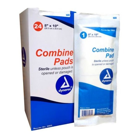 Kemp Usa Combine/ABD Pads Sterile 8X10, 24 PCS 11-045-8x10